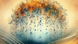 music notes heading up to the sky