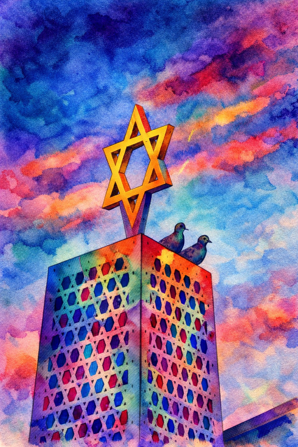 Star of David watercolor